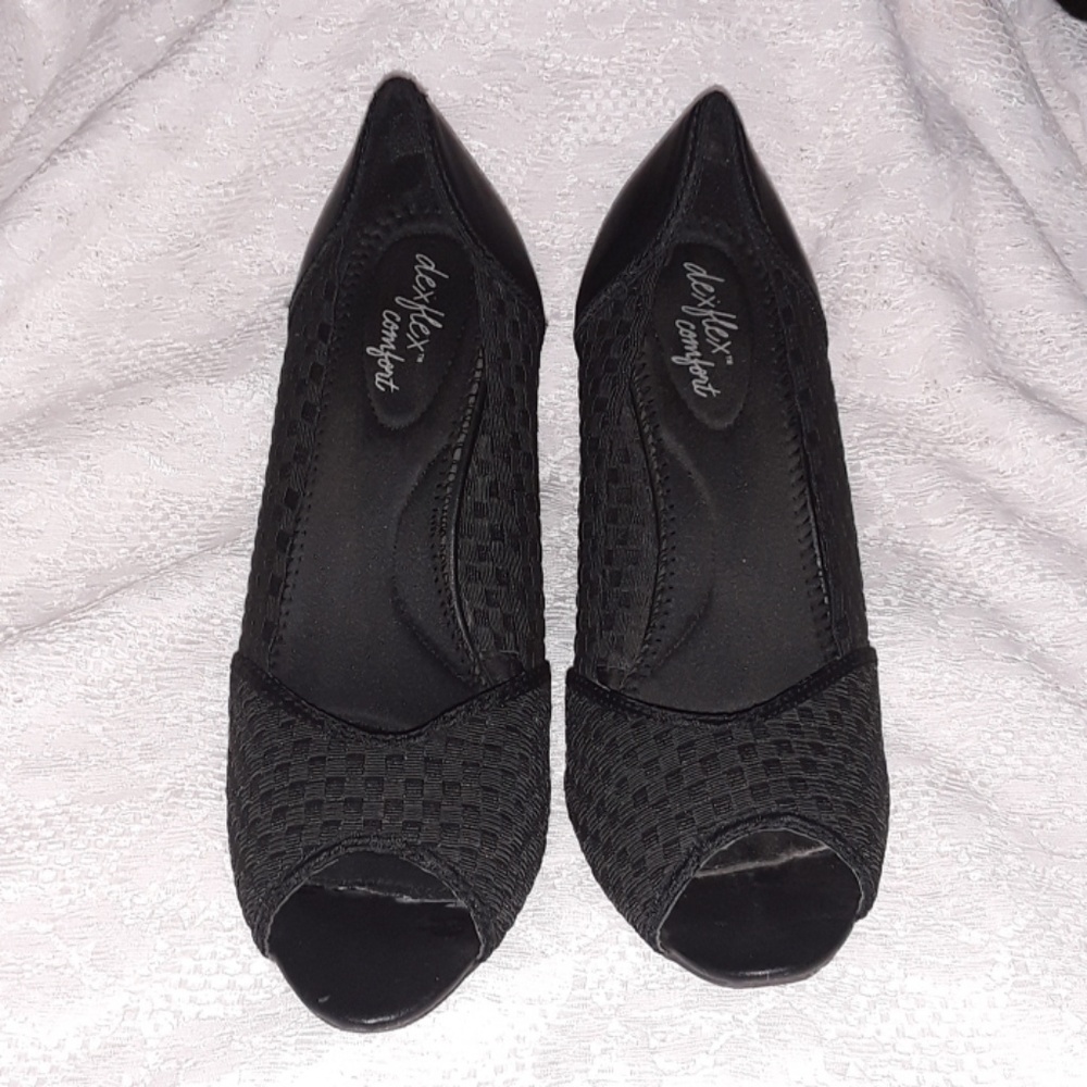 Dexflex Comfort Woven Open Toe Pumps Shoes 11